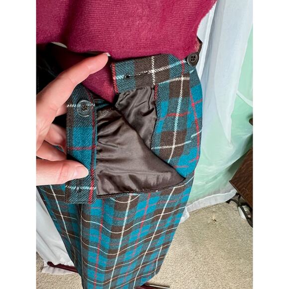 Pendleton wool plaid knee length skirt green brown red - Picture 9 of 10